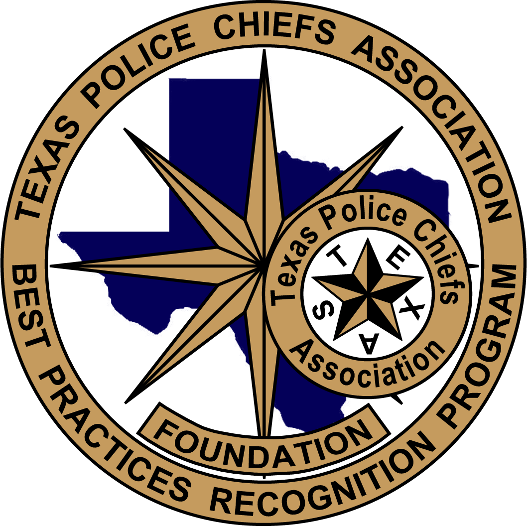 Seal with the text "Texas Police Chiefs Association Foundation Best Practices Recognition Program